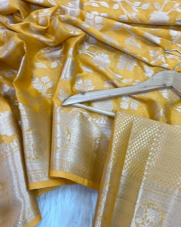 Exclusive Handloom Inspired Chinia Silk Banarasi Saree