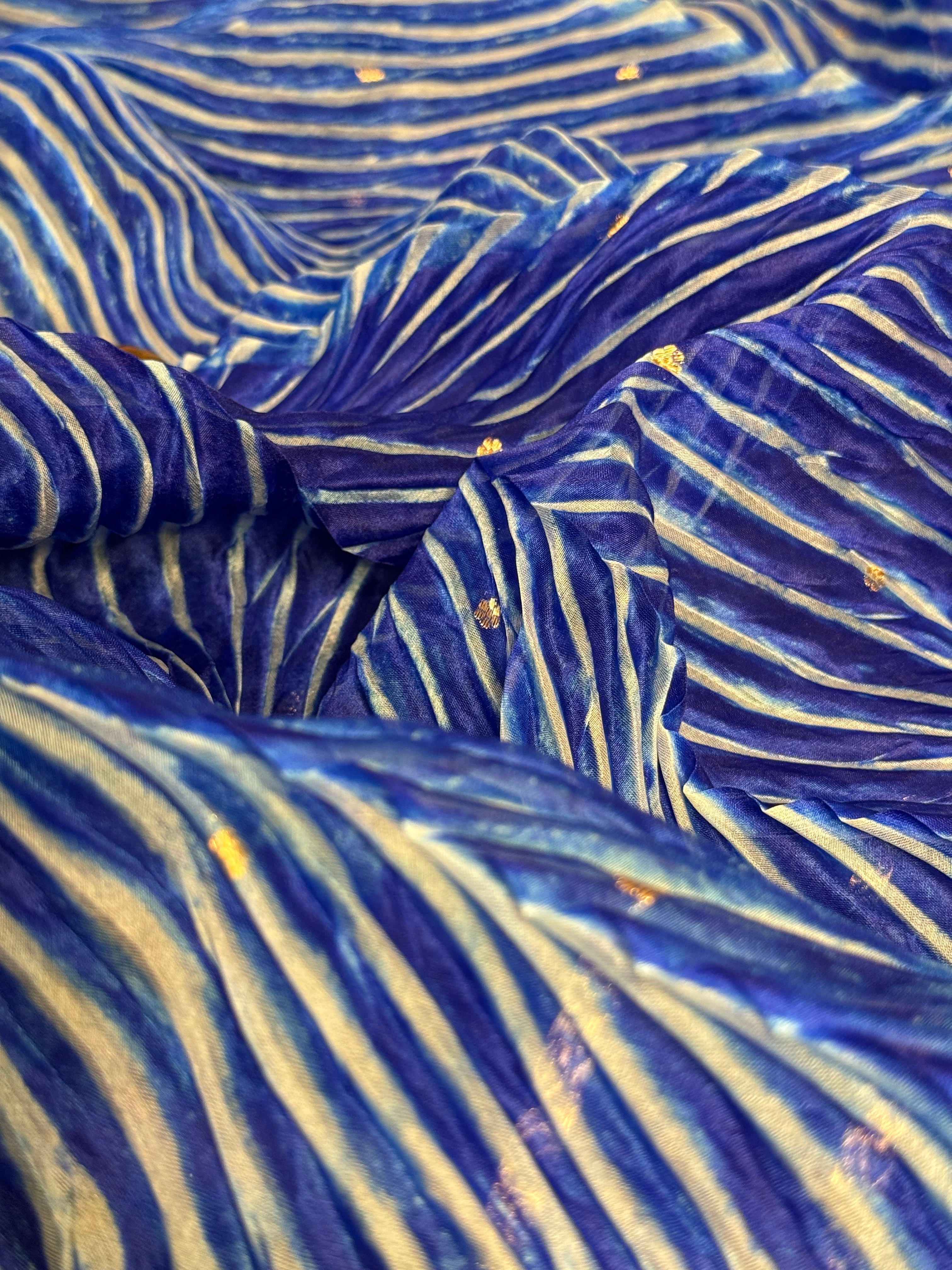 Arashi Shades of Blue Pure Kora Silk Saree
