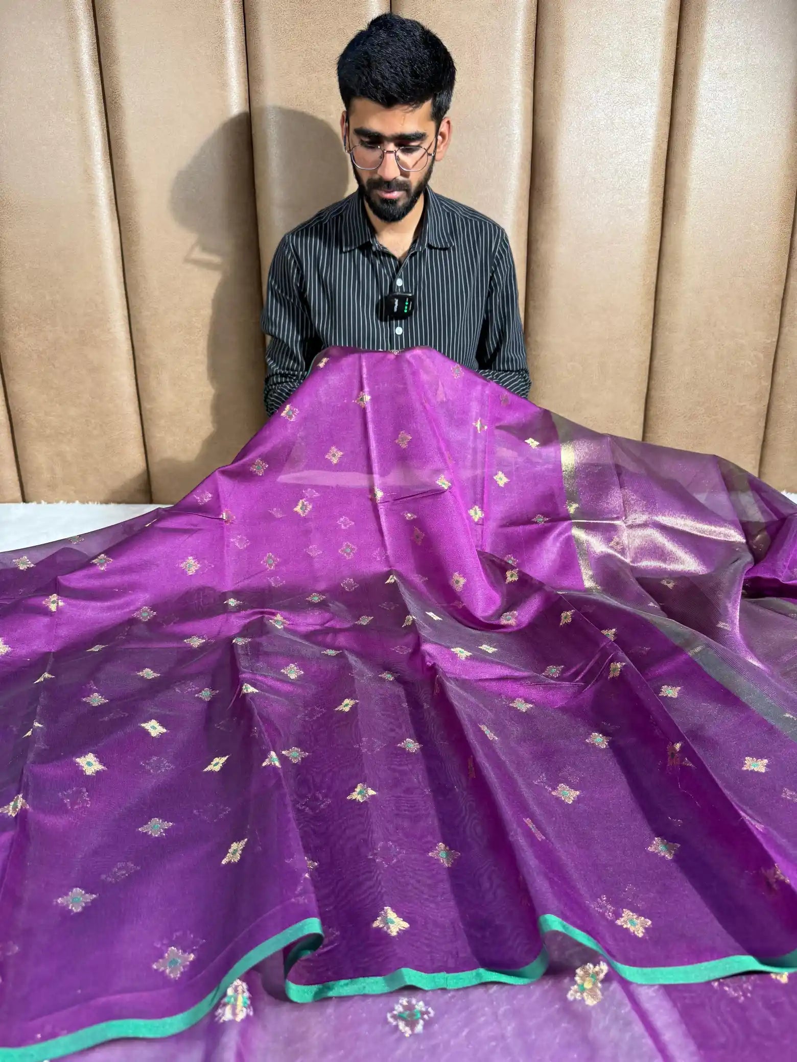 Pretty purple Softsilk traditional saree