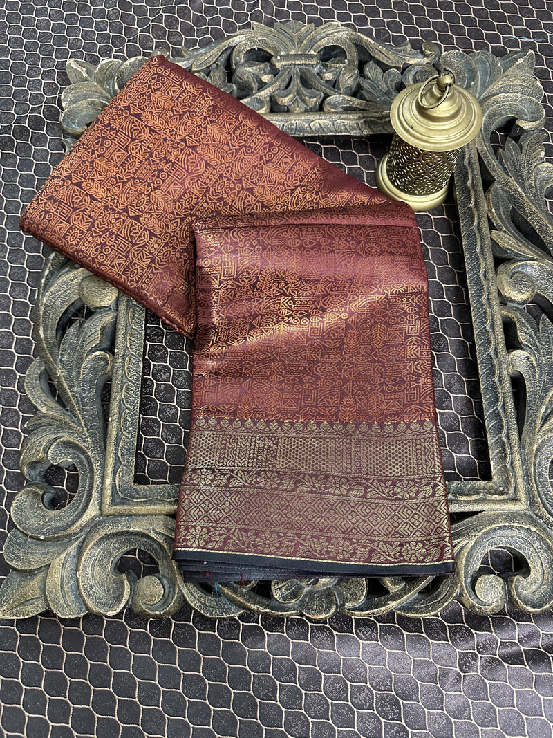 Beautiful Soft Cotton Zari Buta Banarasi Saree