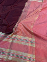 Maroon Colour Shade Warm Silk Banarasi Saree