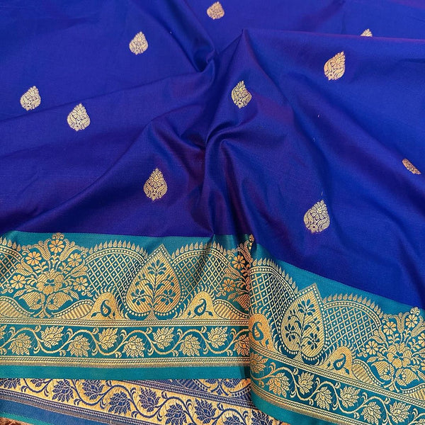 Royal Blue Colour Shade Katan Silk Saree