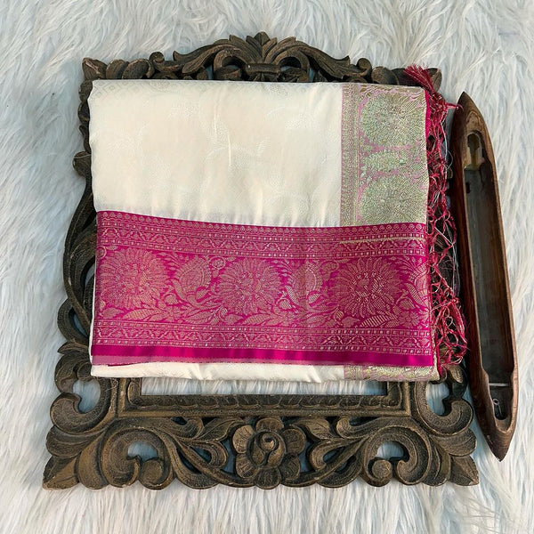 A Classy and Rare Colour Shade in Satin Katan Silk Saree