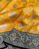 An Exclusive Yellow Colour Shade in Katan Silk Banarasi Saree