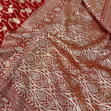 Red Exclusive Treasure Pure Chiffon Silk Banarasi Saree