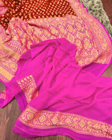 Pretty Maroon Pure Khaddi Georgette Saree