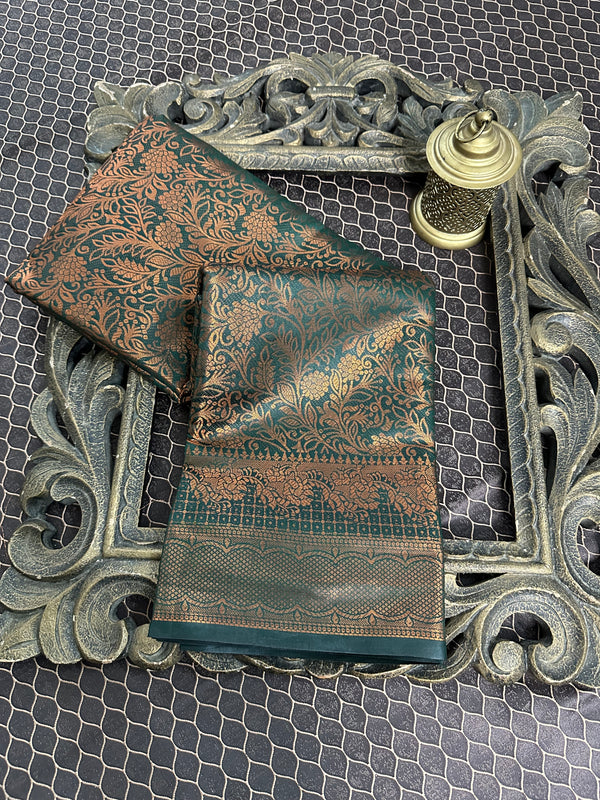 Beautiful Soft Cotton Zari Buta Banarasi Saree