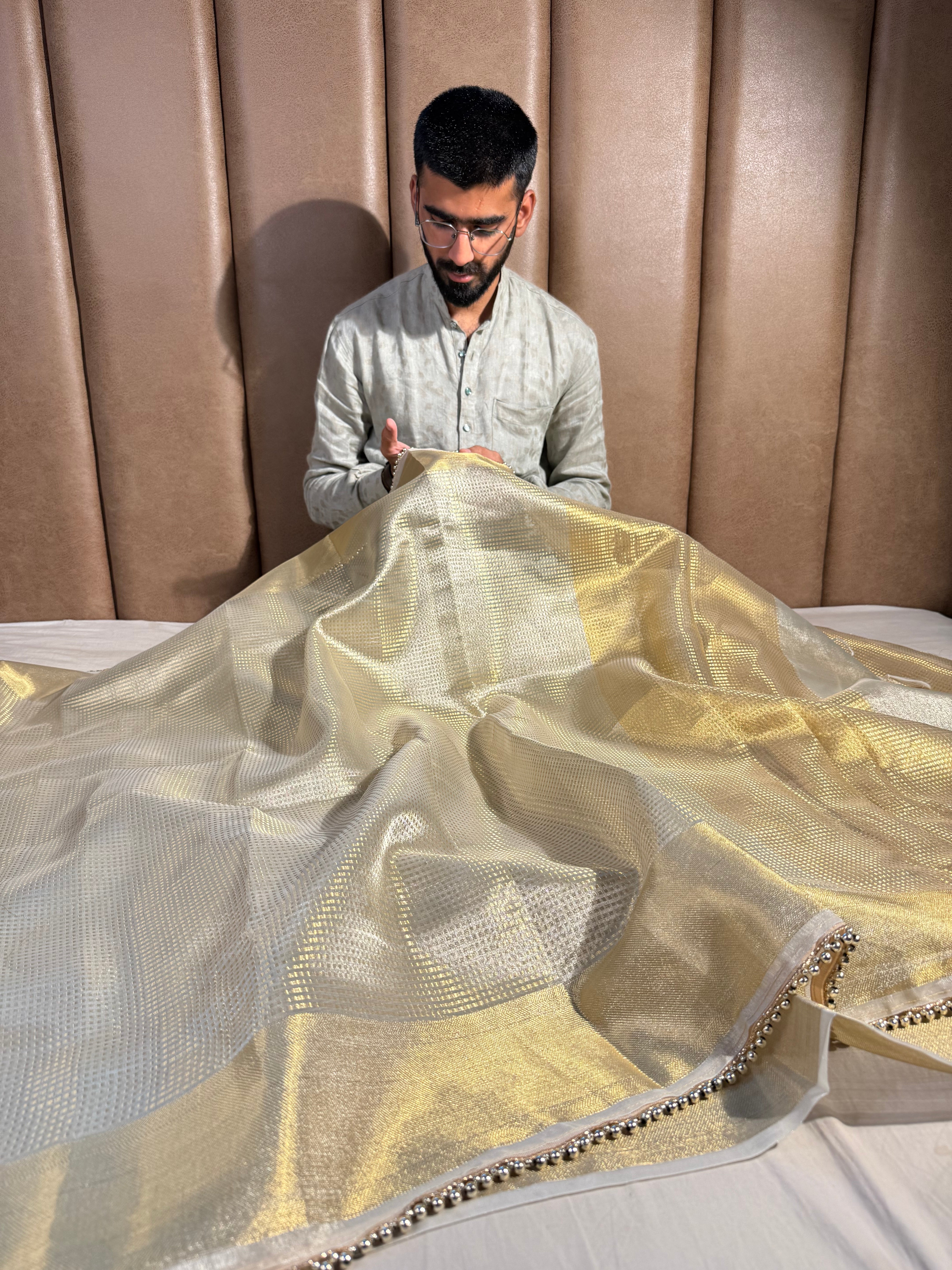 Nayanthara Maam Inspired Kanjivaram Tissue Saree