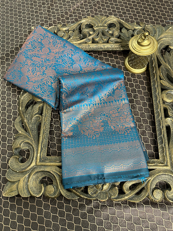 Beautiful Soft Cotton Zari Buta Banarasi Saree