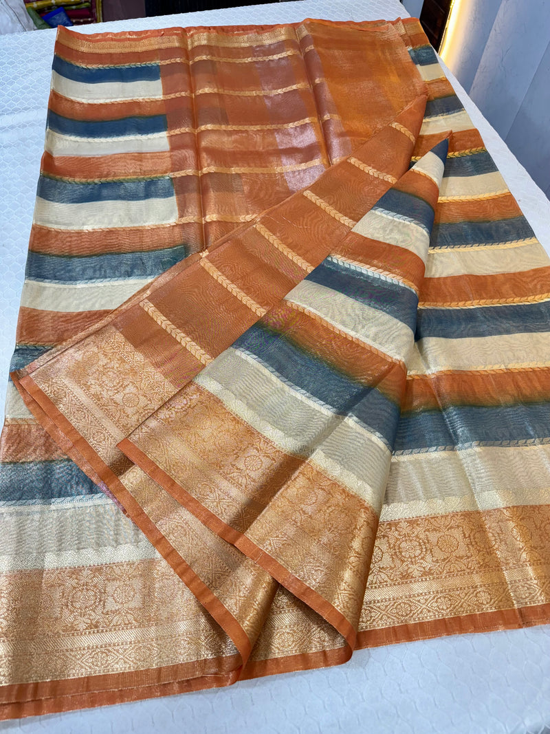 Handbrush Tissue Silk Saree