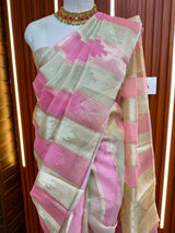 Ready to Wear Pink Tissue Saree