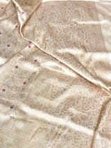 Ivory Pure Katan Silk Banarasi Saree