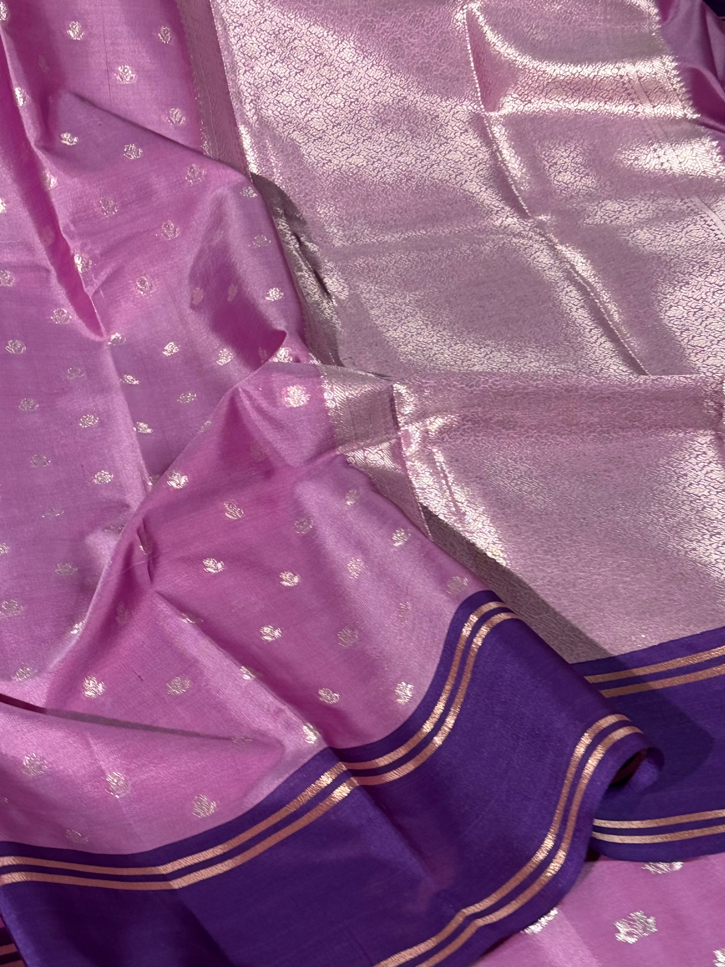 Light Lavender Shade Traditional Banarasi Silk Saree