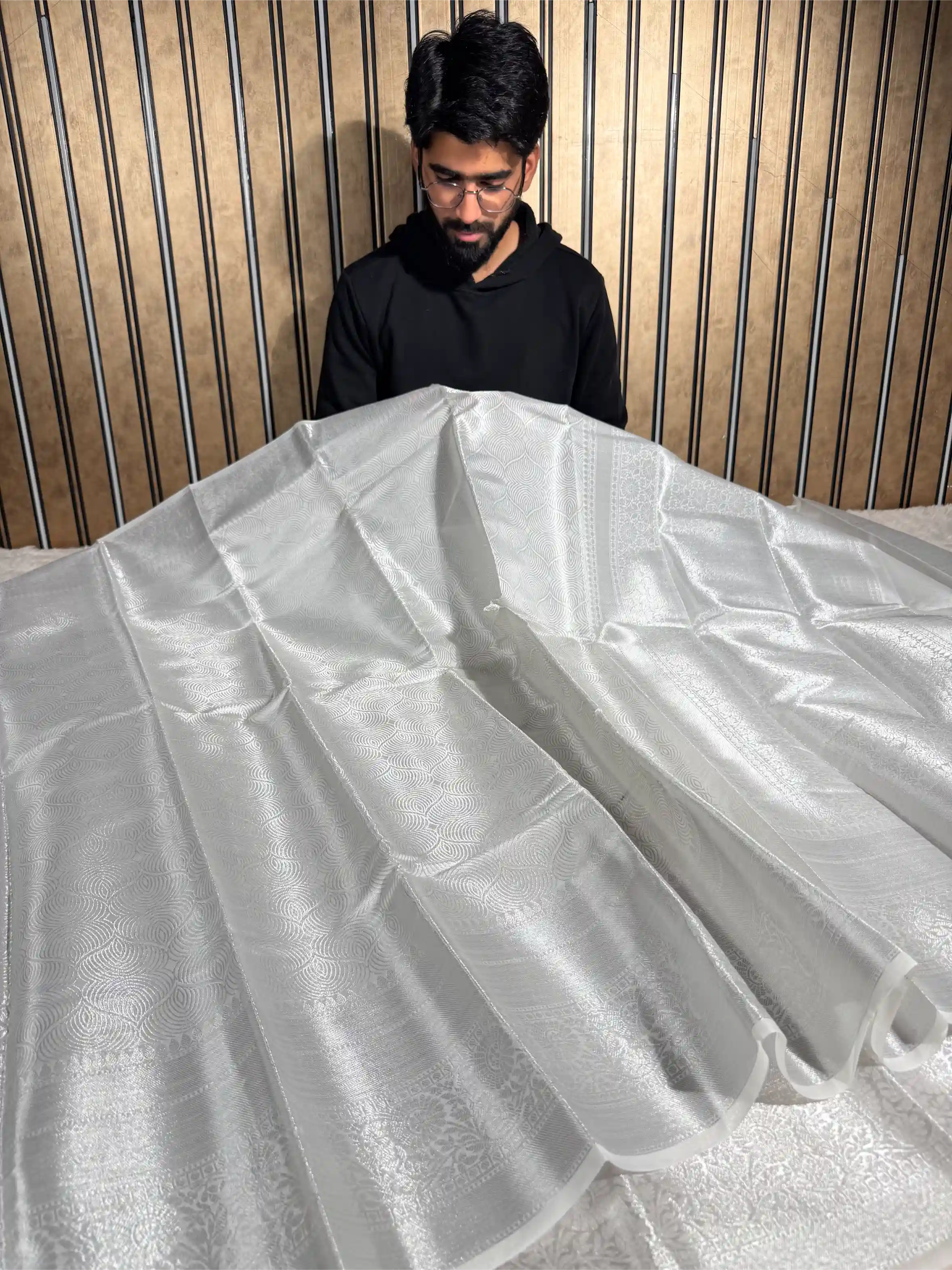 Silver Tissue Silk Traditional Weave Banarasi Saree