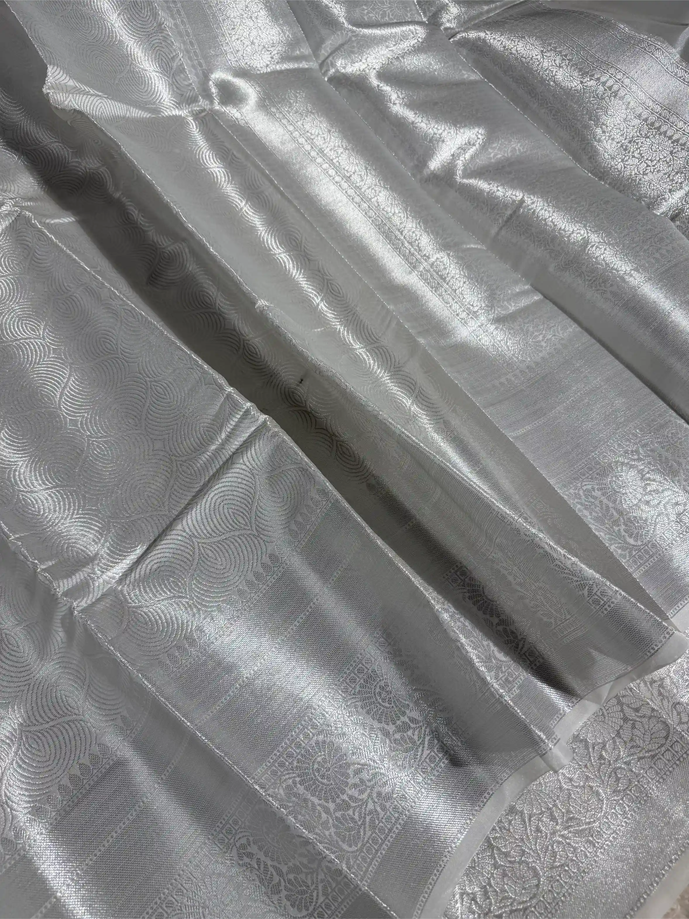 Silver Tissue Silk Traditional Weave Banarasi Saree