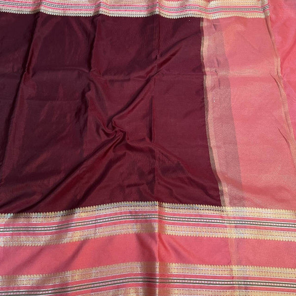 Maroon Colour Shade Warm Silk Banarasi Saree