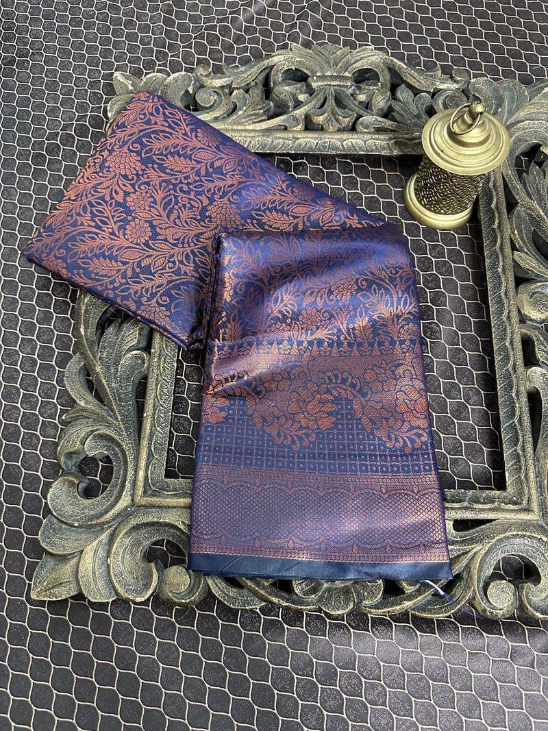 Beautiful Soft Cotton Zari Buta Banarasi Saree