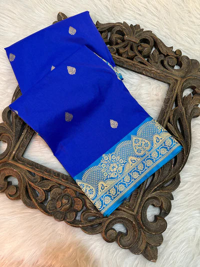 Royal Blue Katan Silk Saree