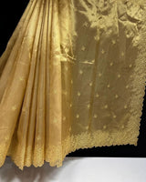 Golden Tissue Saree with Rare Katha Stitch