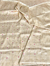 Ivory Pure Katan Silk Banarasi Saree