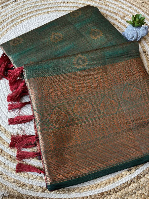 Exclusive Green Colour Soft Pattu Silk Saree