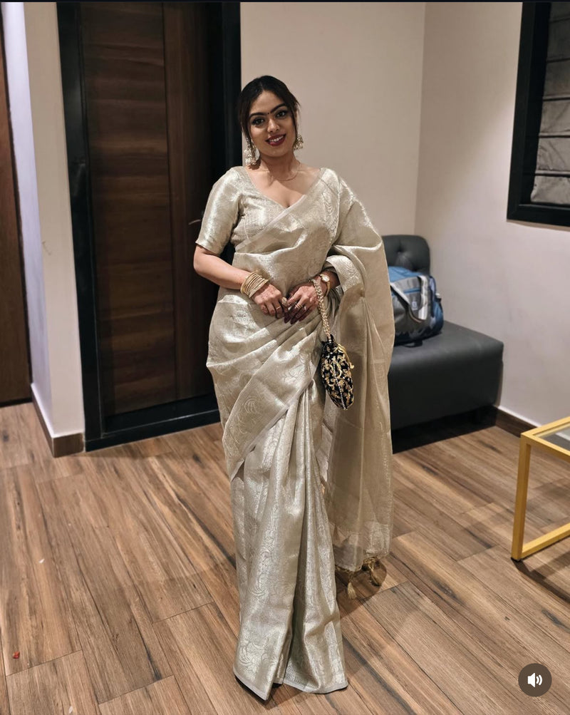 Nita Ambani Ma’am Inspired Glass Tissue Silk Saree