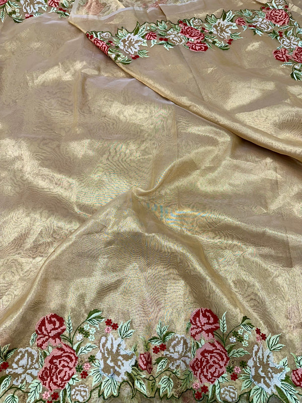 Crochet Tissue Silk Saree