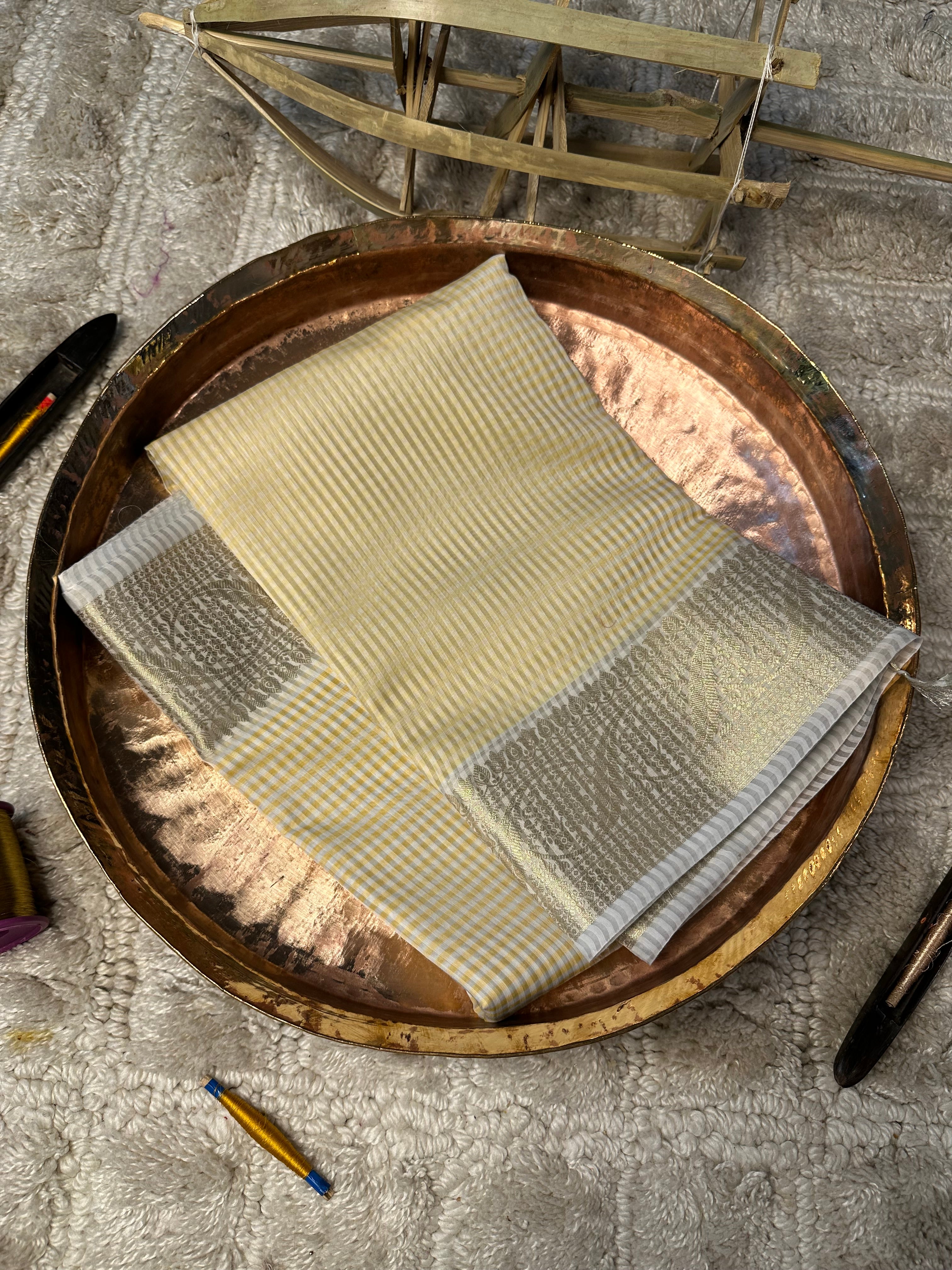 Contemporary Weave Kora Soft Silk Banarasi Saree