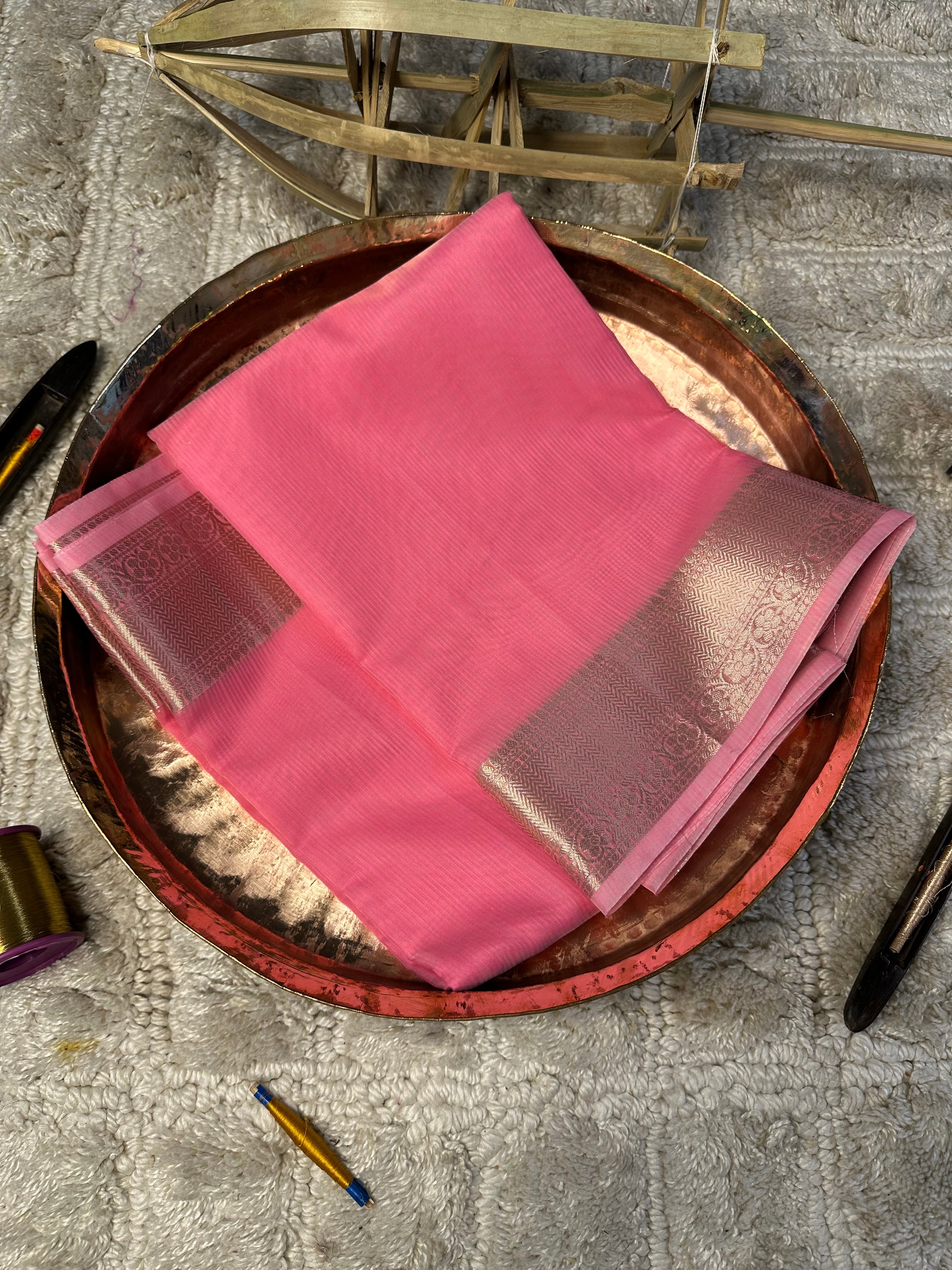 Contemporary Weave Kora Soft Silk Banarasi Saree