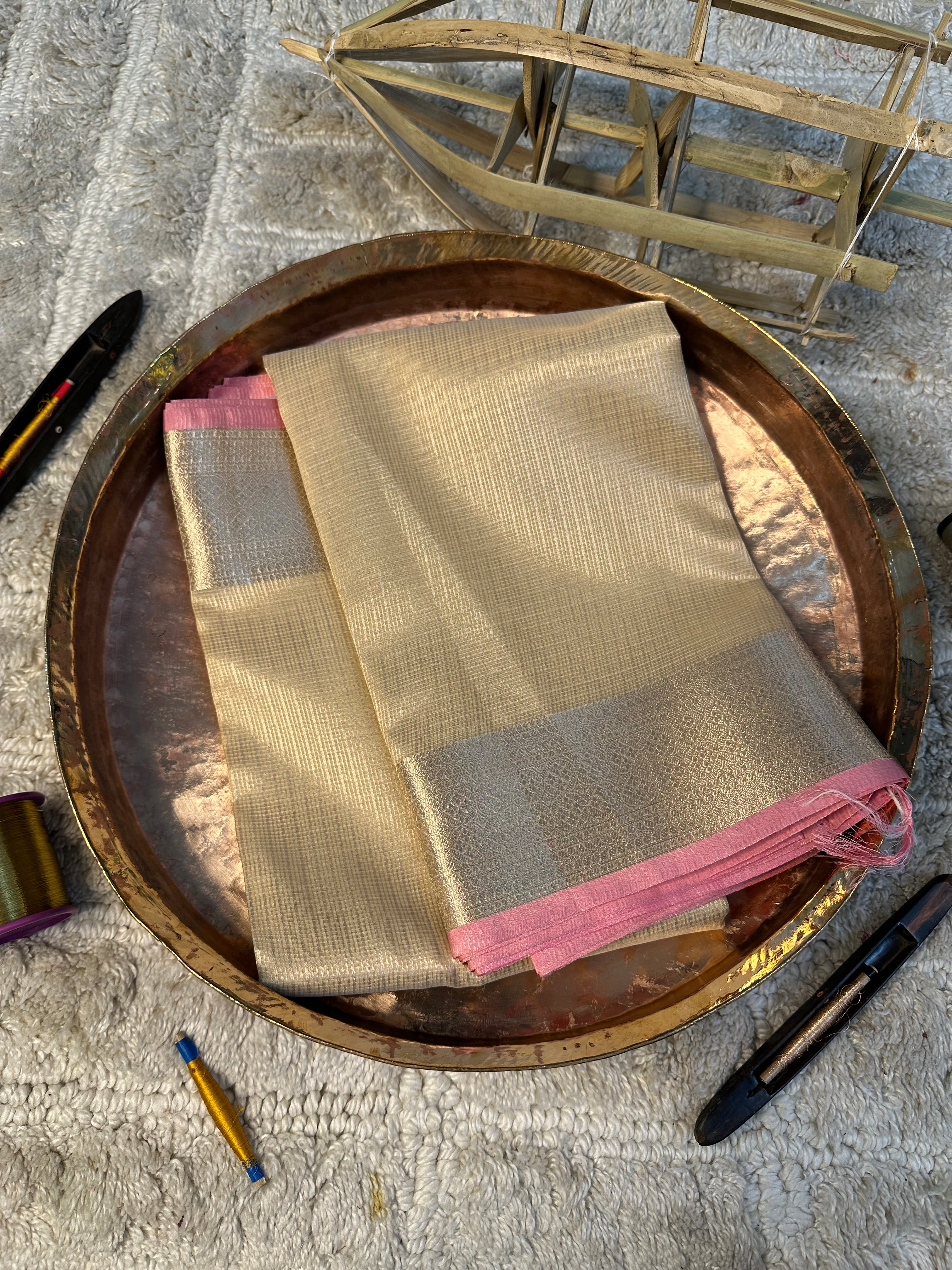 Contemporary Weave Kora Soft Silk Banarasi Saree