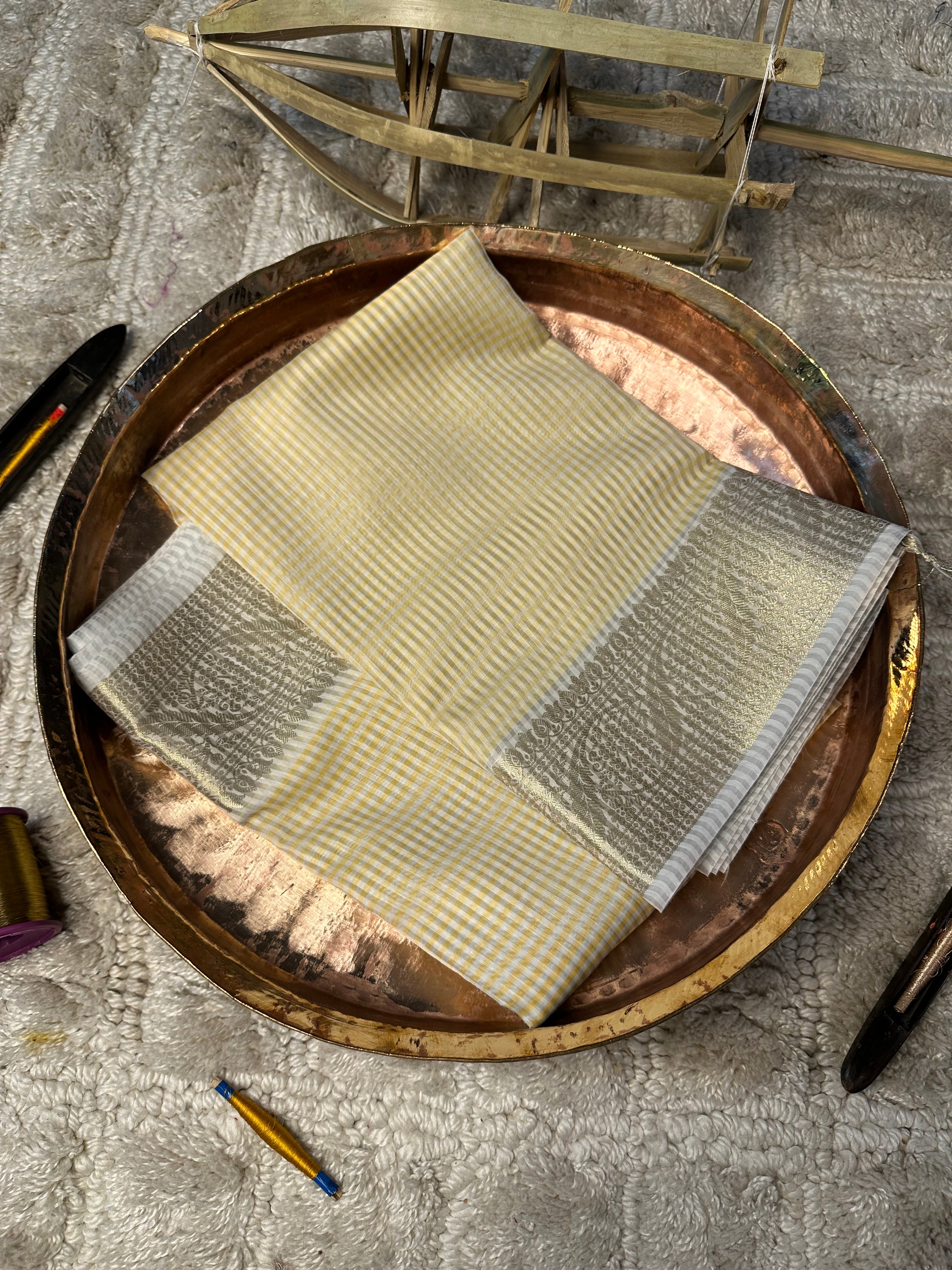 Contemporary Weave Kora Soft Silk Banarasi Saree