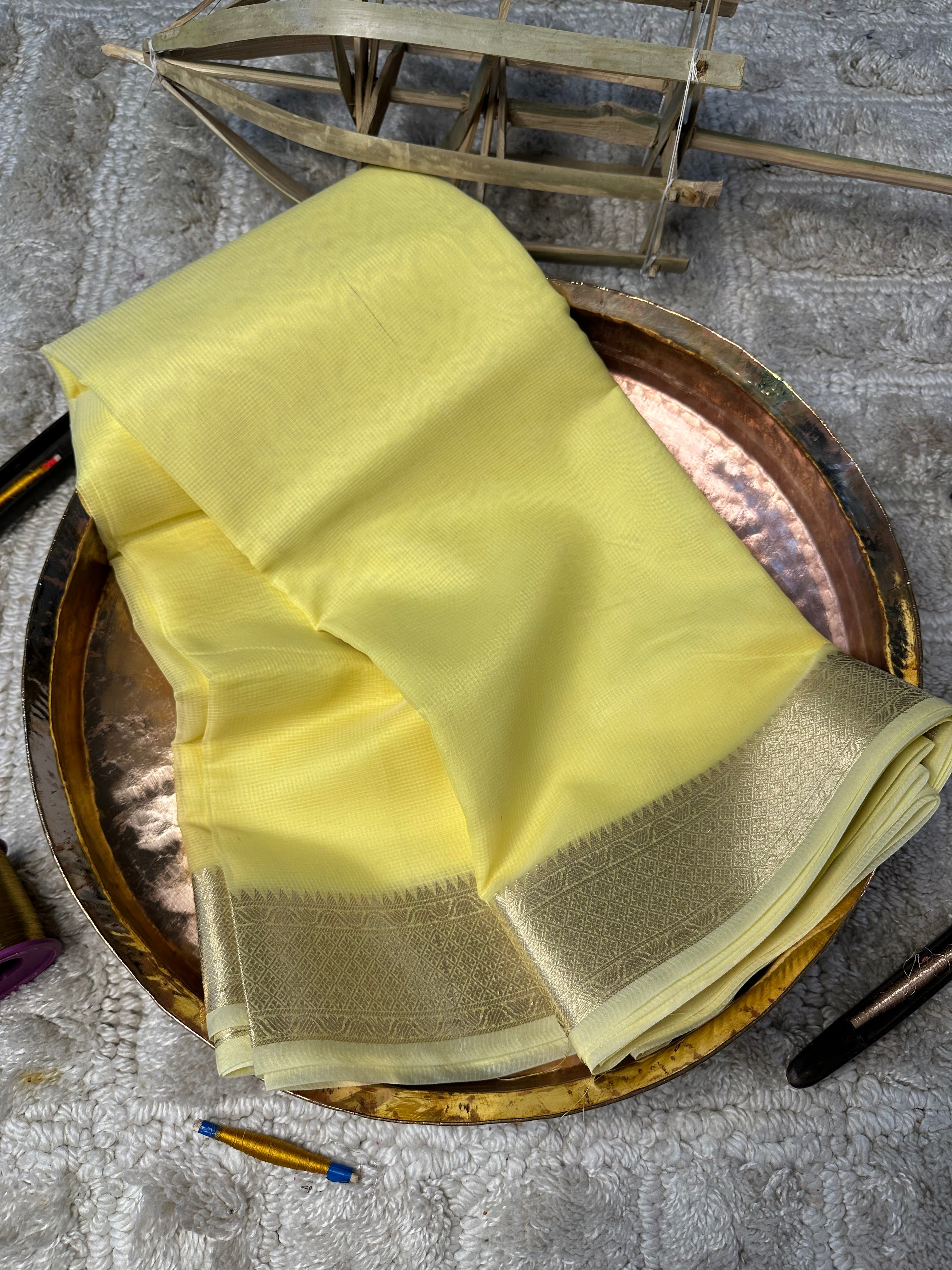 Contemporary Weave Kora Soft Silk Banarasi Saree