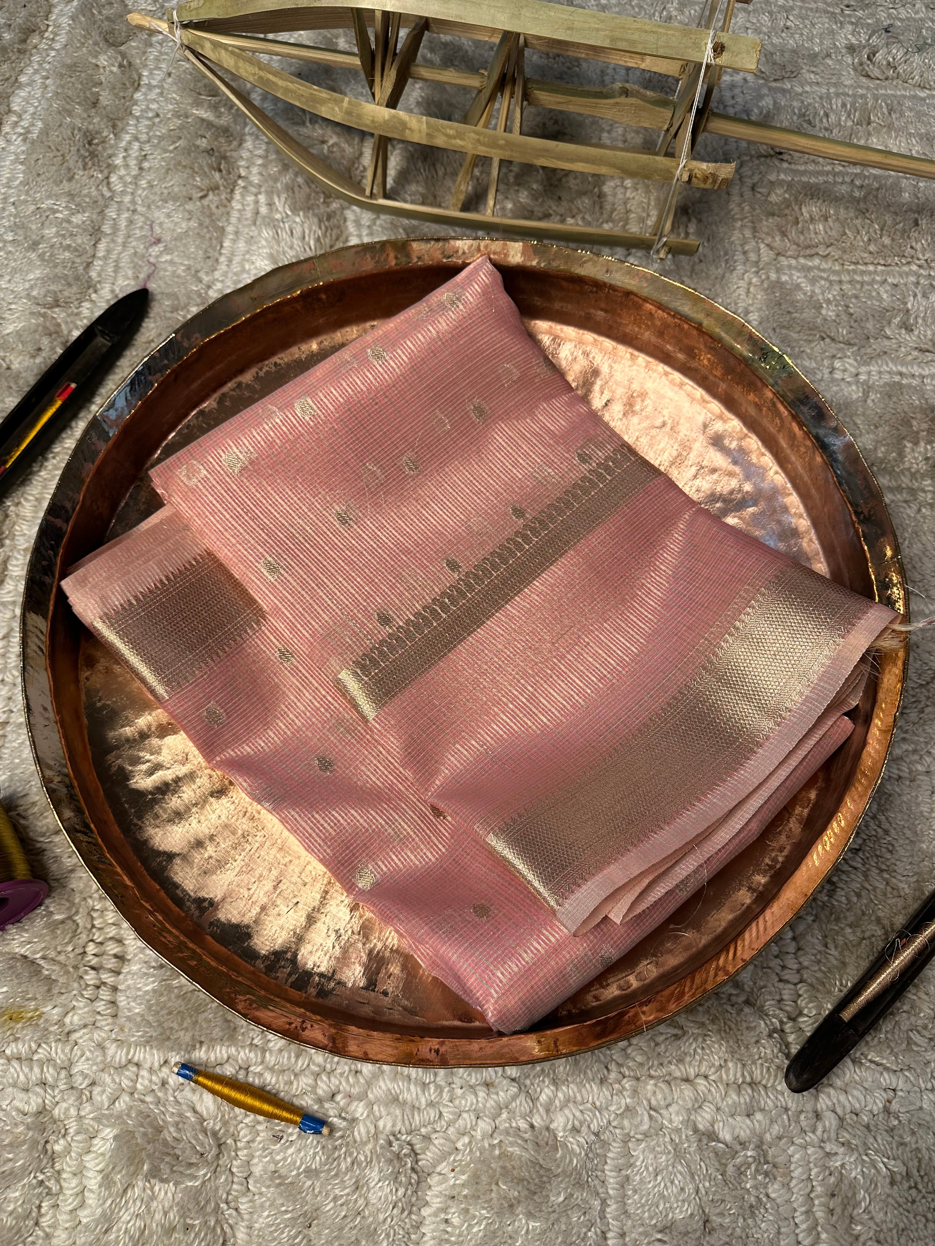 Contemporary Weave Kora Soft Silk Banarasi Saree
