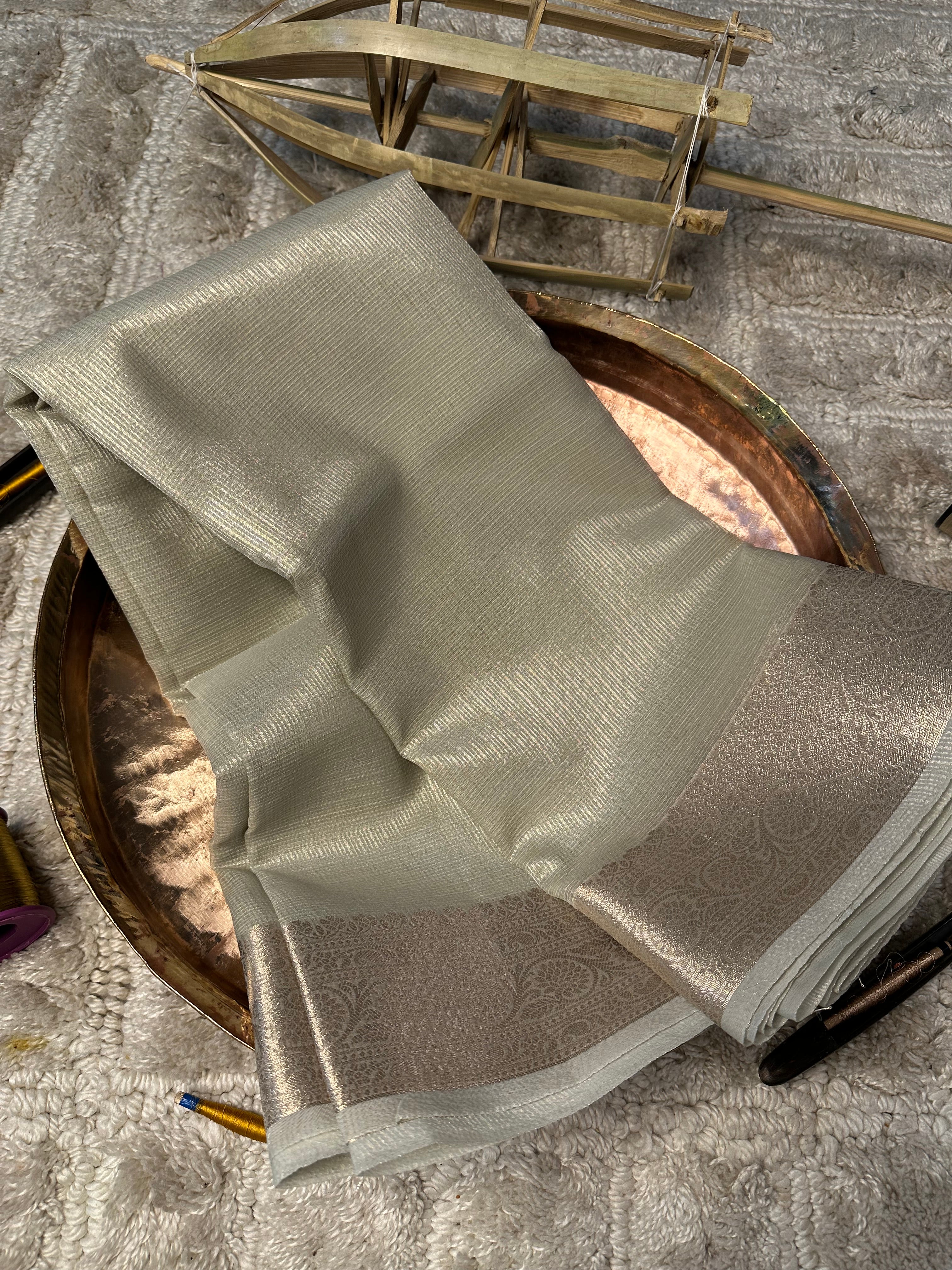 Contemporary Weave Kora Soft Silk Banarasi Saree