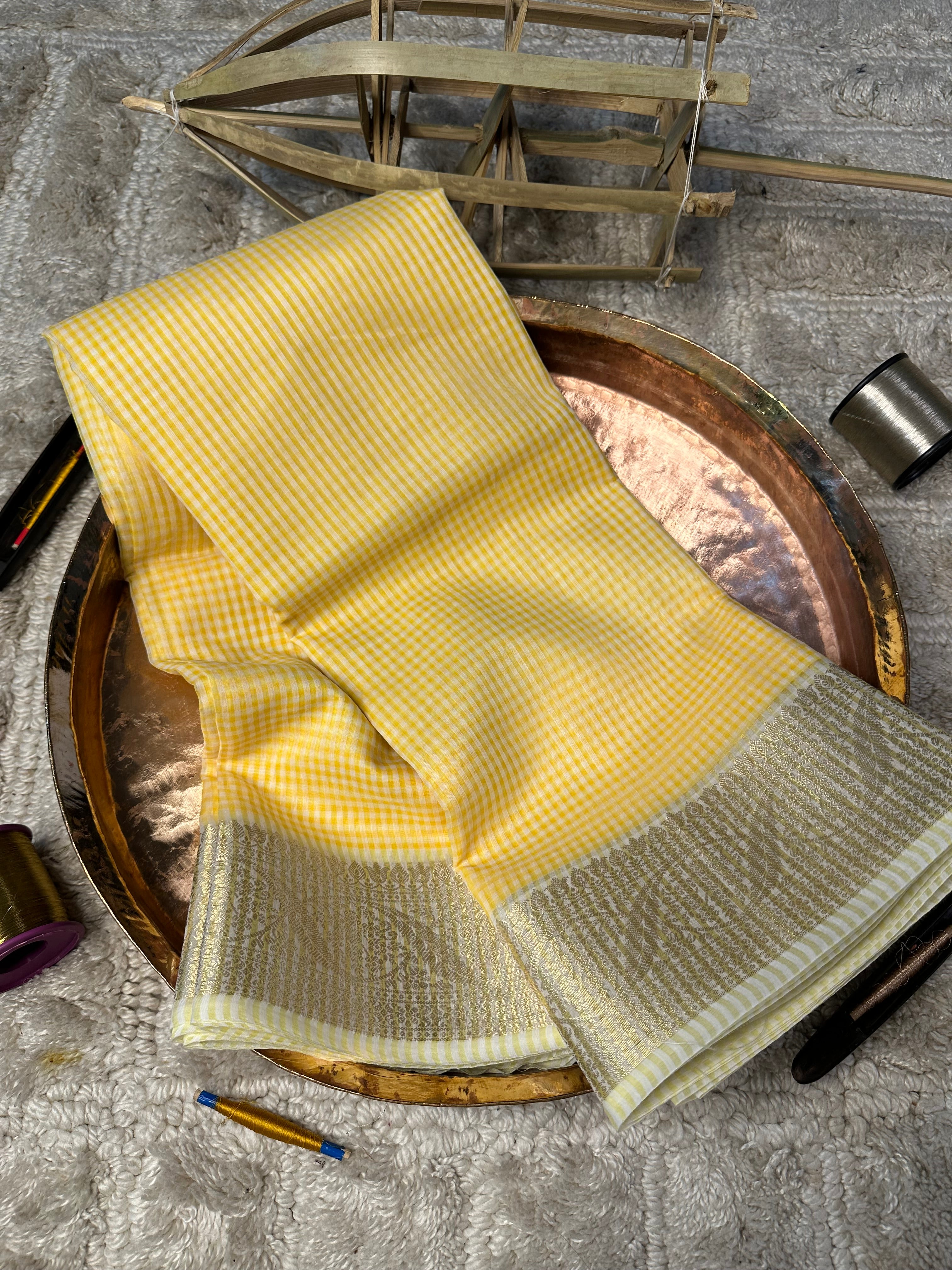 Contemporary Weave Kora Soft Silk Banarasi Saree