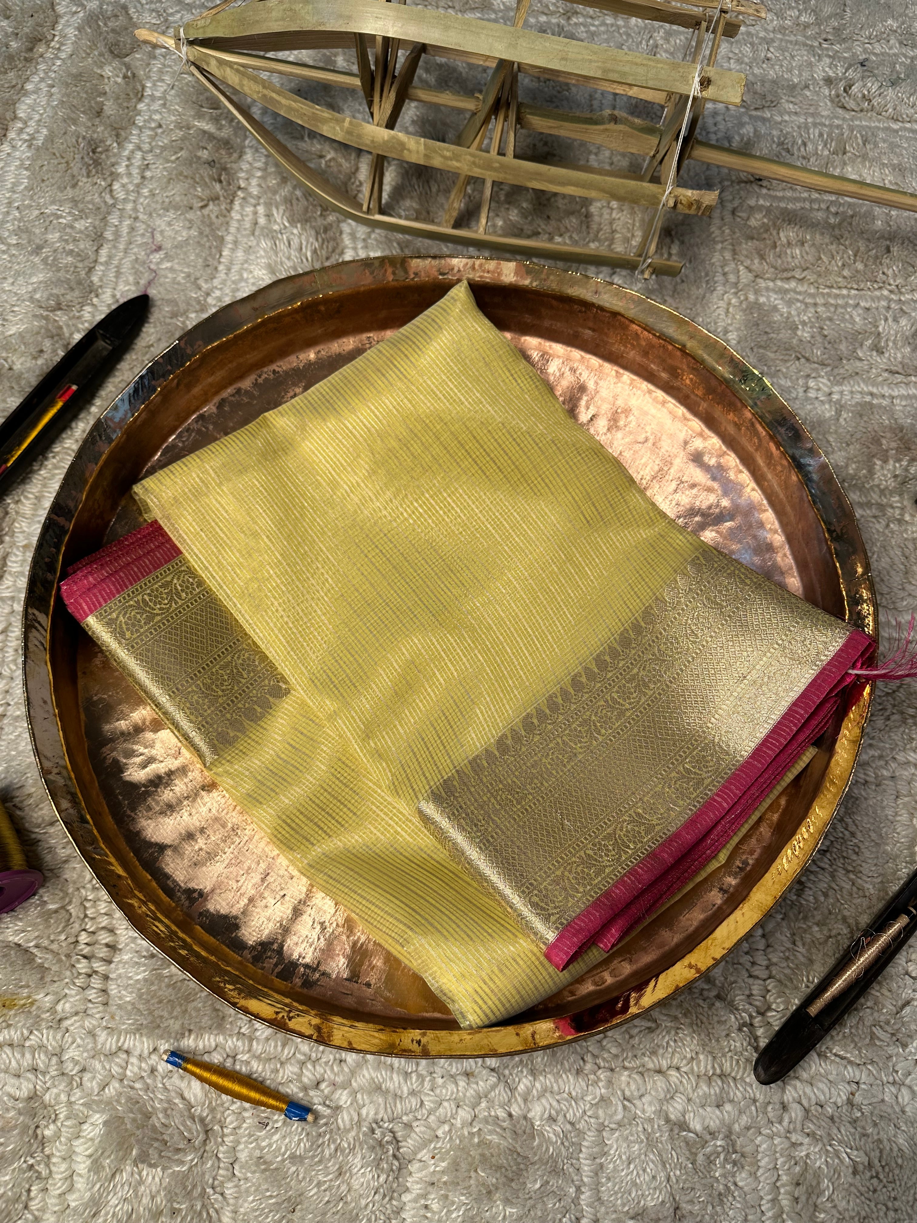 Contemporary Weave Kora Soft Silk Banarasi Saree