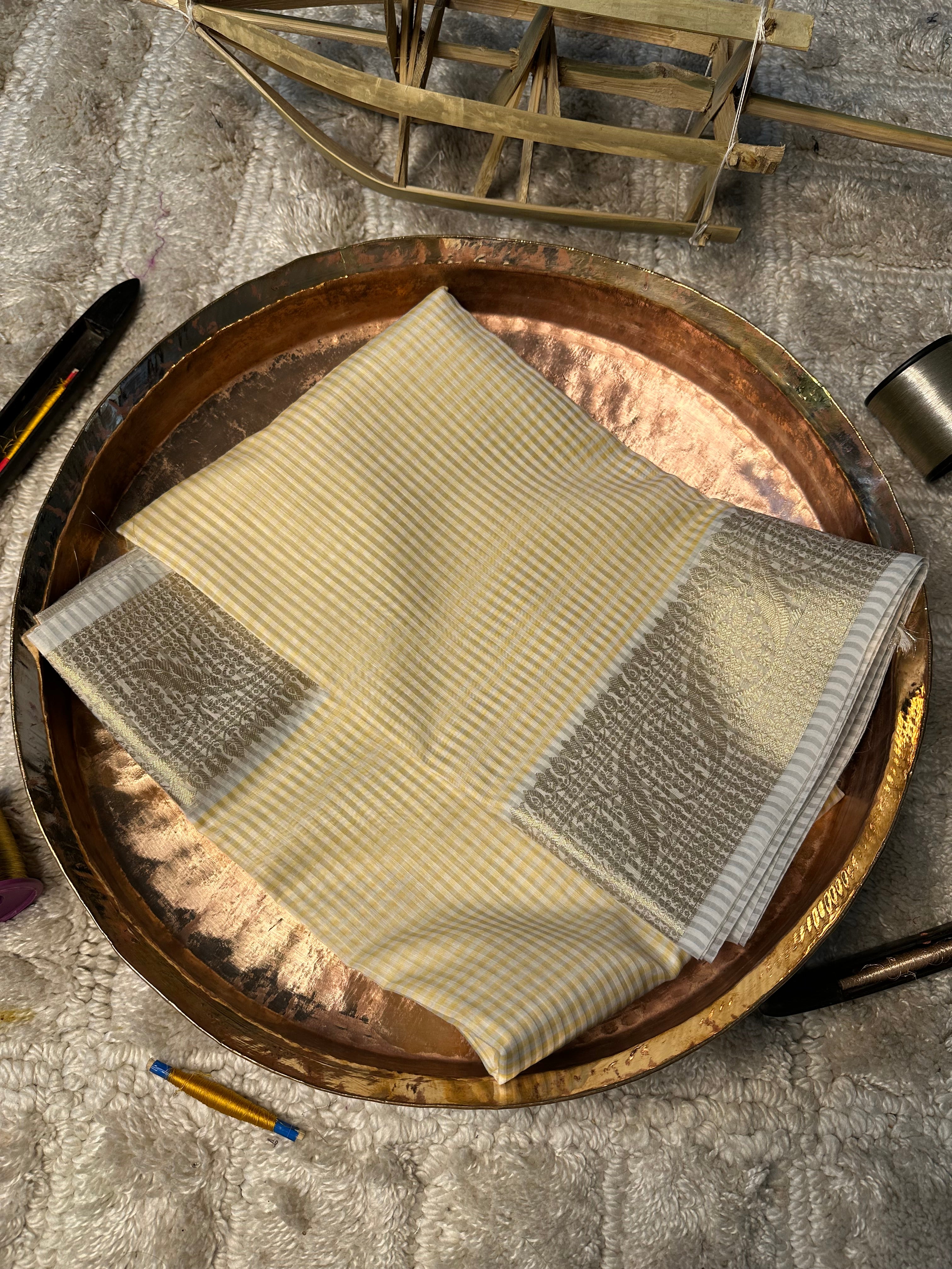 Contemporary Weave Kora Soft Silk Banarasi Saree
