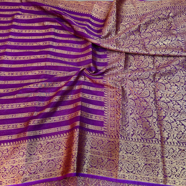 Dark Purple Warm Silk Banarasi Saree