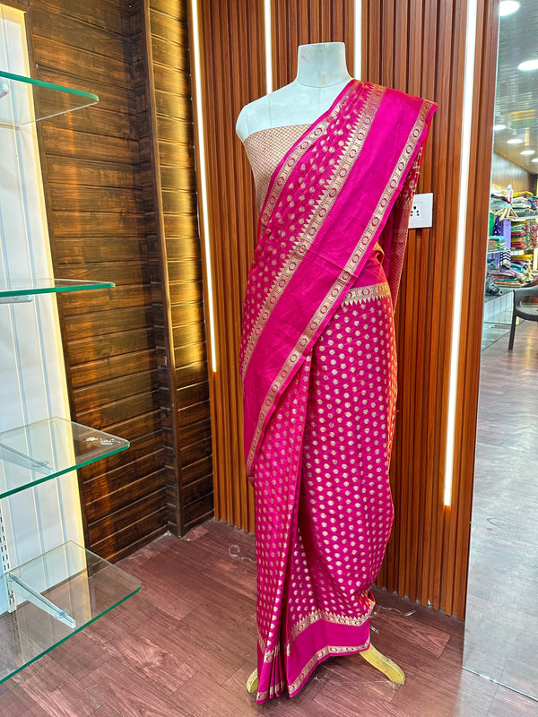 Ready to Wear Pink Banarasi Saree