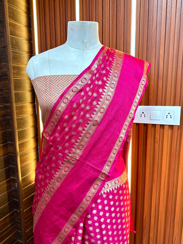 Ready to Wear Pink Banarasi Saree