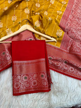 Bright Gold Chinia Silk With Contrast Border
