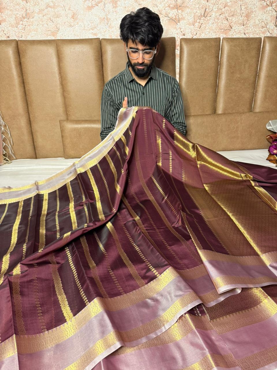 Wine Shade Heritage Contemporary Saree
