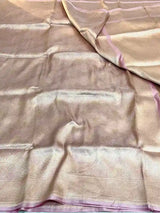 Baby Pink Abstract Pure Katan Silk Saree