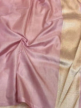 Baby Pink Abstract Pure Katan Silk Saree