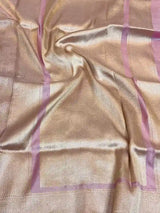 Baby Pink Abstract Pure Katan Silk Saree