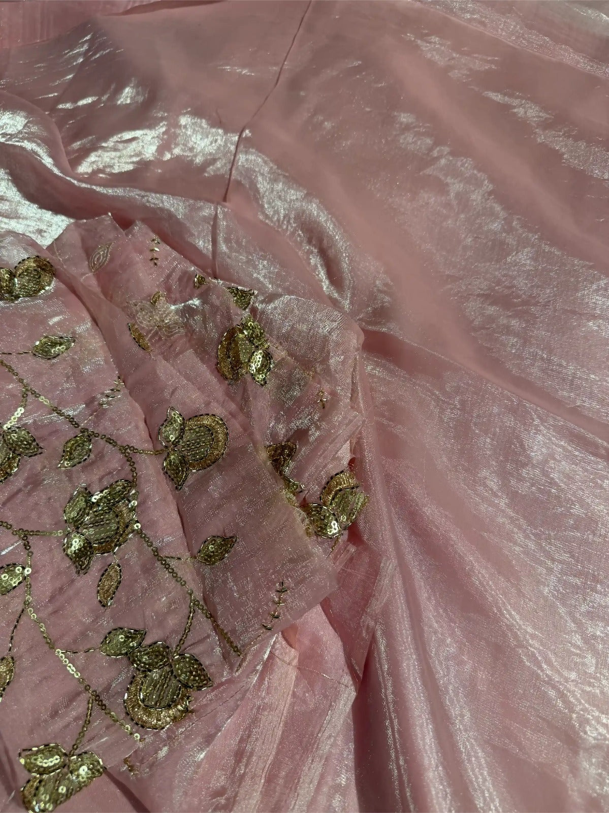 Baby Pink Breathable Tissue Silk Designer Banarasi Saree