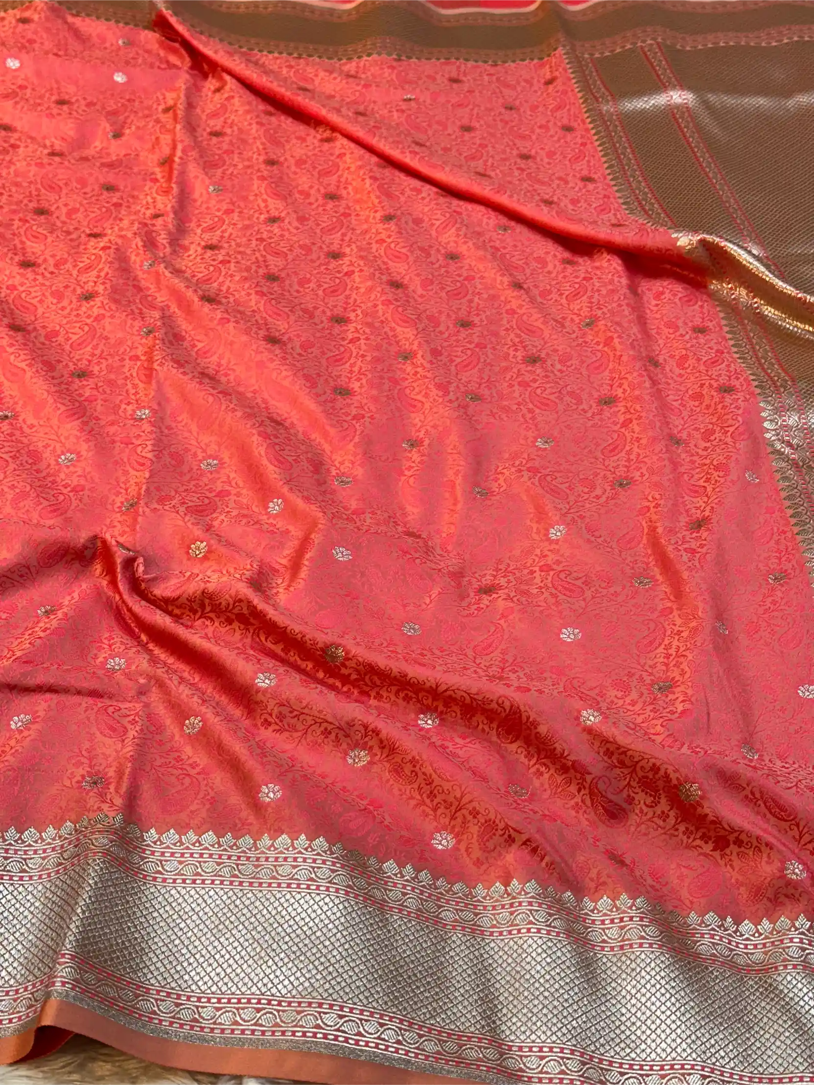 Baby Pink Intricate Mashru Katan Silk Tanchoi Banarasi Saree