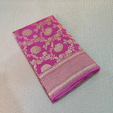 Baby Pink Floral Jaal Munga Silk Banarasi Saree