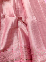 Baby Pink Intricate Meenakari Chiniya Silk Saree