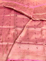 Baby Pink Meenakari Brocade Katan Silk Saree